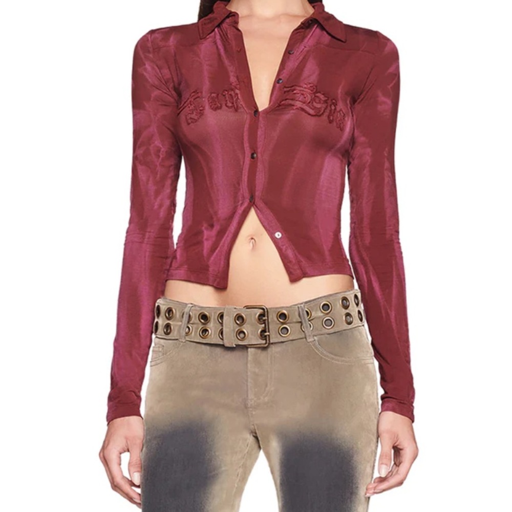 I.AM.GIA Burgundy Button-Down Shirt